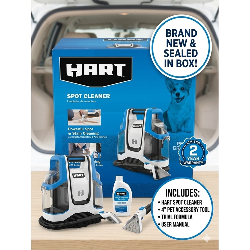HART Corded Spot‎ Cleaner with Pet Accessory Tool, 51oz Tank & 5 Foot Hose NEW